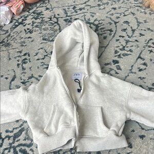 Zara Gray Hooded Sweatshirt Classic Design